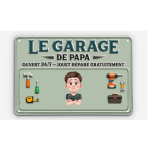 [Effet d'Impression 3D] Plaque En Métal Personnalisée - Le Garage De Papy Et Papa